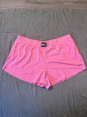 Nike Coral Pink Elastic-Waist Athletic Shorts